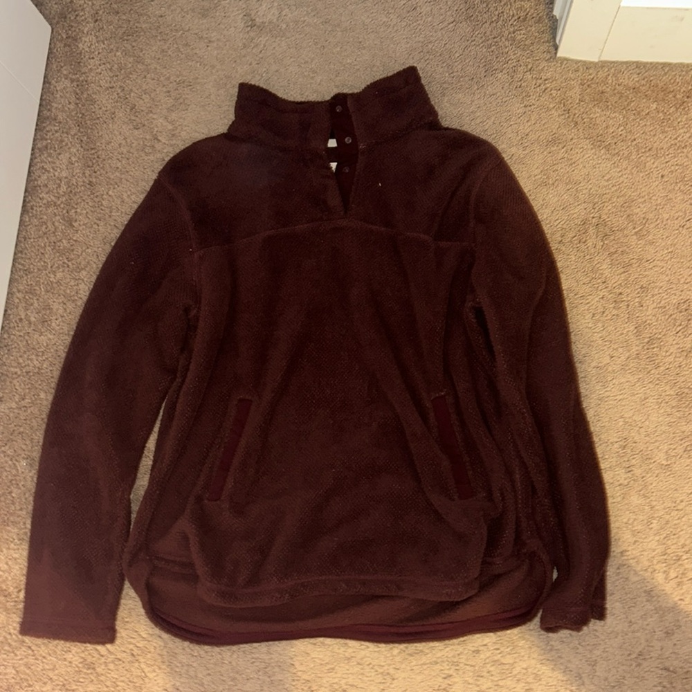 T S quarter button pullover